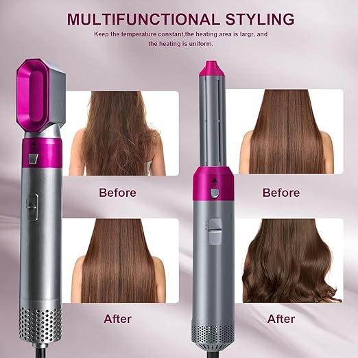 Muti-Functional 5 in 1 Hot Air Brush Hair Dryer & Volumizer, 1000W Multifunctional Hair Styler Tool for Women